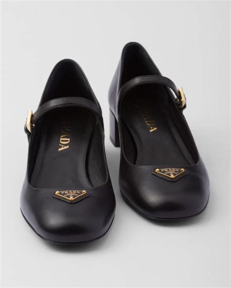 scarpe mary jane prada|Black Nappa Leather Mary Jane Pumps .